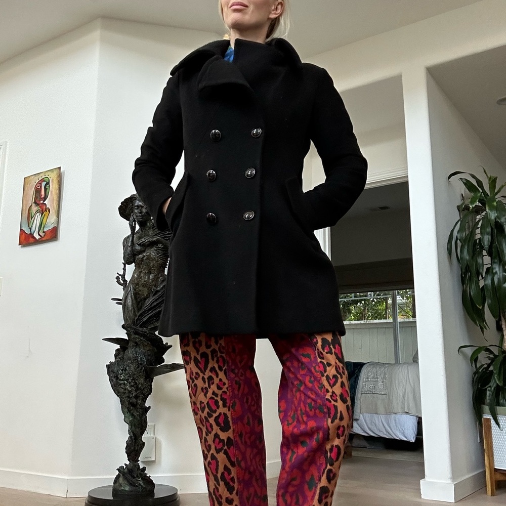 Trina Turk Black Wool Coat Size 2